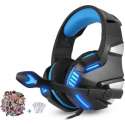 Gaming Headset voor PS4 Xbox One, Micolindun Over Ear Gaming Koptelefoon met Microfoon - Blauw