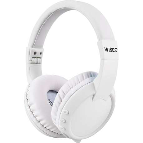 WISEQ koptelefoon kind | onbreekbaar, volumebegrensd en draadloos met Bluetooth | Wit