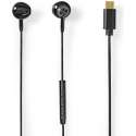 Koptelefoon In-Ear | Oortjes met Microfoon in Kabel | Spraakbediening | USB-C | 1.2 m Kabel | 9 mm Drivers | Zwart