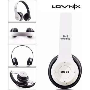 Lovnix P47 | Bluetooth koptelefoon | Draadloze headset | Wireless Headphones | Wit