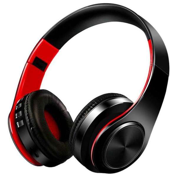 Draadloze Bluetooth Koptelefoon - Zwart-Rood