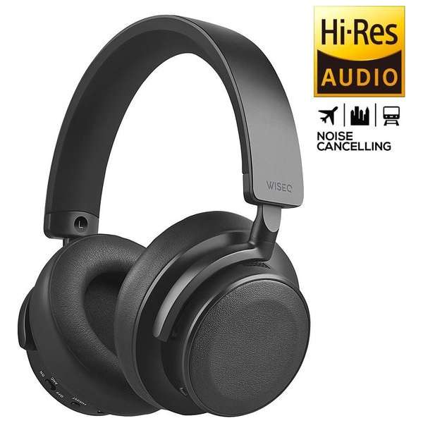 WISEQ ANCX100 - Noise Cancelling Koptelefoon | 98% Active Noise Cancelling | Bluetooth 5.0 aptX | Over-Ear | 30 uur batterij