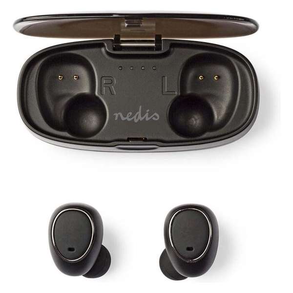 Nedis HPBT5050BK Draadloze Hoofdtelefoon Bluetooth® In-ear True Wireless Stereo (tws) Oplaadstation