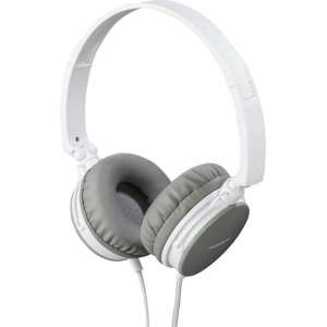 Thomson HED2207WH/GR koptelefoon, on-ear, microfoon, vouwbaar, platte kabel