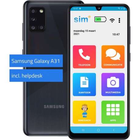 SimPhone 4 (SA31) - Senioren smartphone - 64GB - inclusief hulp en ondersteuning bij gebruik
