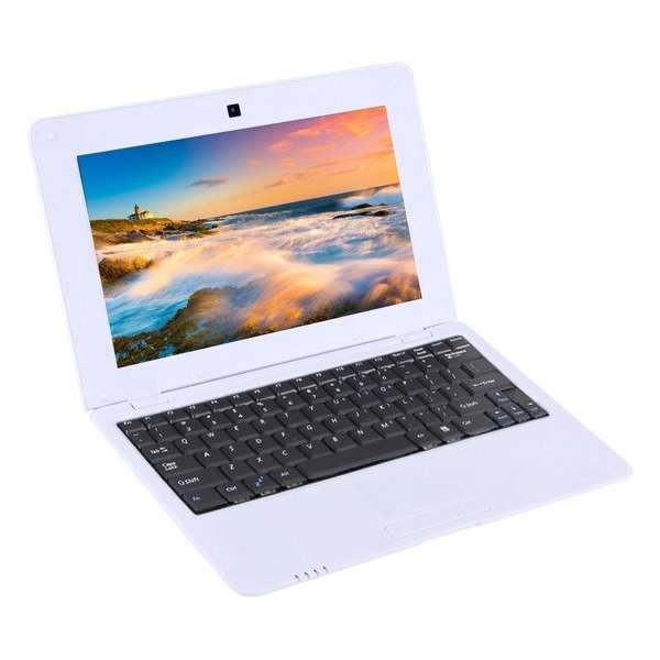 Netbook-pc, 10,1 inch, 1 GB + 8 GB, Android 6.0 Allwinner A33 Quad Core 1,5 GHz, WiFi, USB, SD, RJ45 (wit)