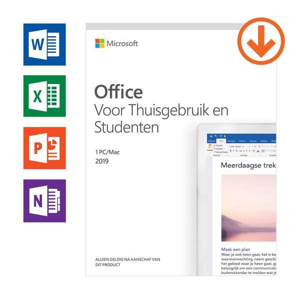 Microsoft Office 2019 Home & Student - Eenmalige aankoop (download)