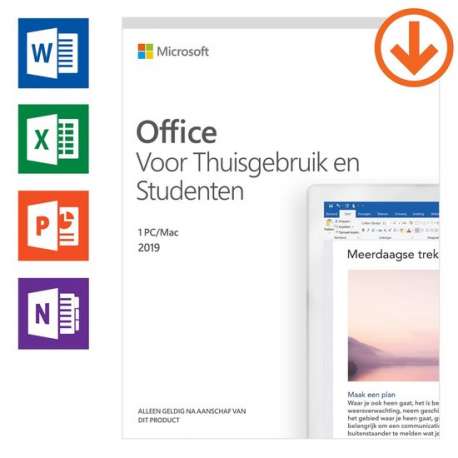 Microsoft Office 2019 Home & Student - Eenmalige aankoop (download)