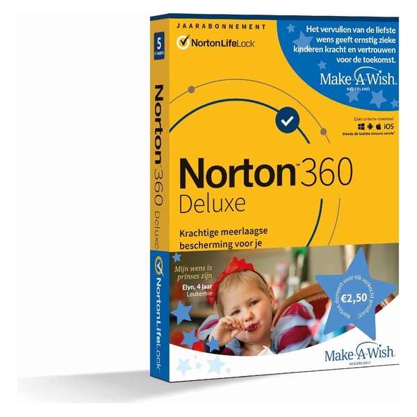 Norton 360 Deluxe 2020 - 5 Apparaten - 1 Jaar - 50GB - Nederlands - Windows/MAC/Android/iOS Download