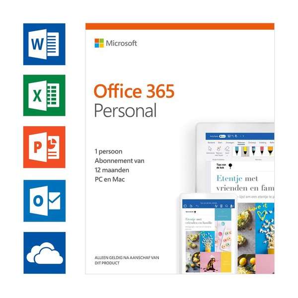 Microsoft Office 365 Personal - Nederlands - 1 jaar abonnement