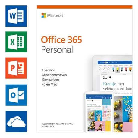 Microsoft Office 365 Personal - Nederlands - 1 jaar abonnement