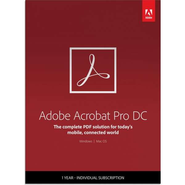 Adobe Acrobat Pro DC - 1 Apparaat - 1 Jaar - Multi Languages - Windows / Mac Download