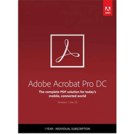 Adobe Acrobat Pro DC - 1 Apparaat - 1 Jaar - Multi Languages - Windows / Mac Download