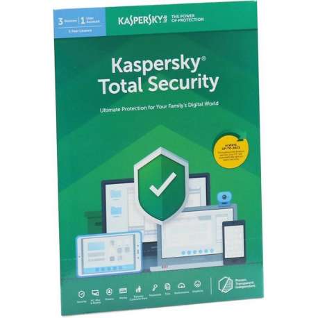 Kaspersky Total Security | 3 Apparaten | 1 Jaar | Engelse verpakking | Alle Europese talen