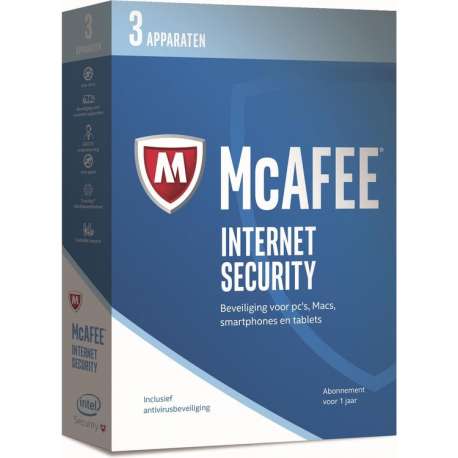 McAfee Internet Security - Nederlands - 3 Apparaten - PC / Mac / iOS / Android