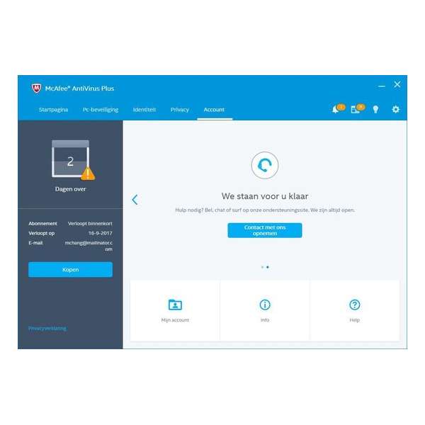 McAfee AntiVirus 2018 - 1 Apparaat - 1 jaar - Nederlands - Windows