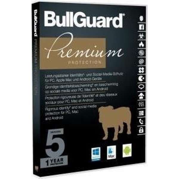 Bullguard Premium Protection - MDL Softbox 1 Jaar - 5 Gebruikers