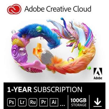 Adobe Creative Cloud Individual - 100GB Cloudopslag - 12 maanden/1 apparaat - Nederlands/Frans - PC/MAC