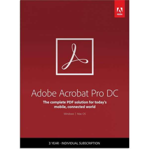 Adobe Acrobat Pro DC - 1 Apparaat - 3 Jaar - Multi Languages - Windows / Mac Download