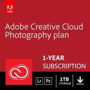 Adobe Creative Cloud Photography Plan - 1 Apparaat - 1 Jaar - 1TB Cloudopslag - Nederlands / Engels - Windows / Mac Download