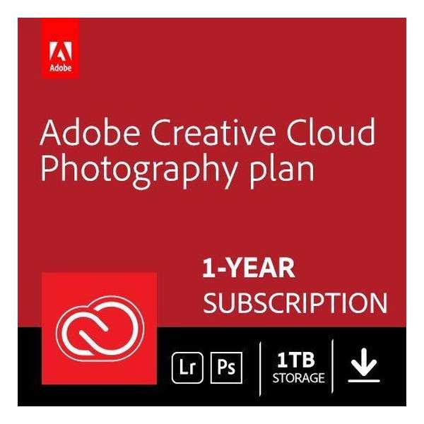 Adobe Creative Cloud Photography Plan - 1 Apparaat - 1 Jaar - 1TB Cloudopslag - Nederlands / Engels - Windows / Mac Download