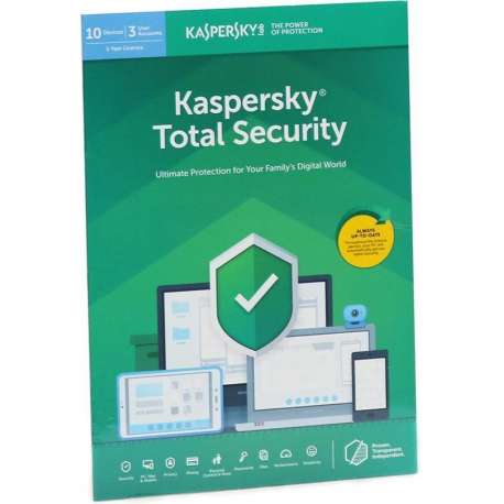 Kaspersky Total Security | 10 Apparaten | 1 Jaar | Engelse verpakking | Alle Europese talen