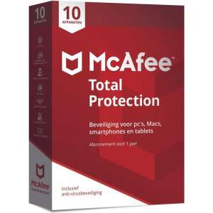 McAfee Total Protection 2018 - 10 Apparaten - 1 jaar - Nederlands - Windows / Mac / iOS / Android