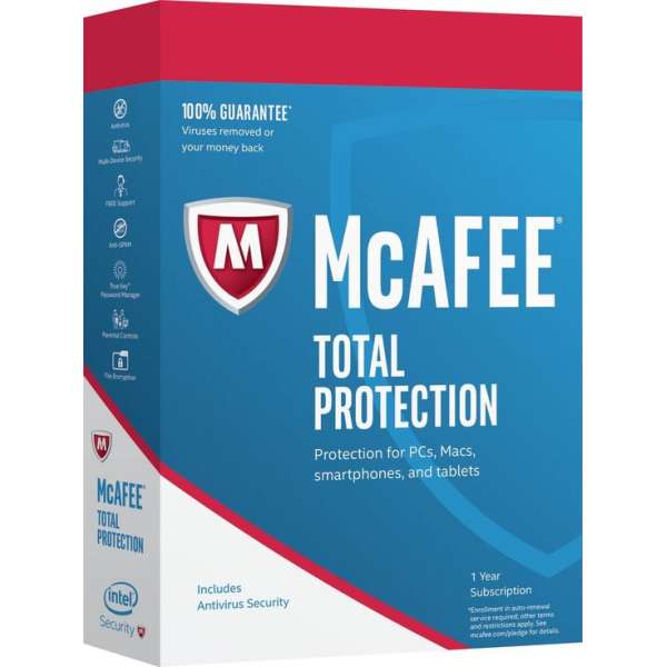 McAfee Total Protection Basislicentie 5 licentie(s) 1 jaar