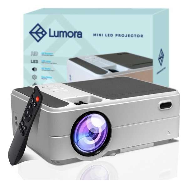 Lumora – Wifi Beamer – Compact – Projector- 3800 Lumen – HD - Inclusief HDMI Kabel – Afstandsbediening – Films en TV – Wit