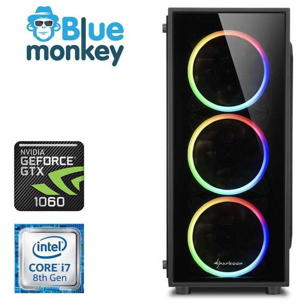 Blue Monkey Game PC - GTX 1060 - i7 - 16GB DDR4 - 480 GB SSD