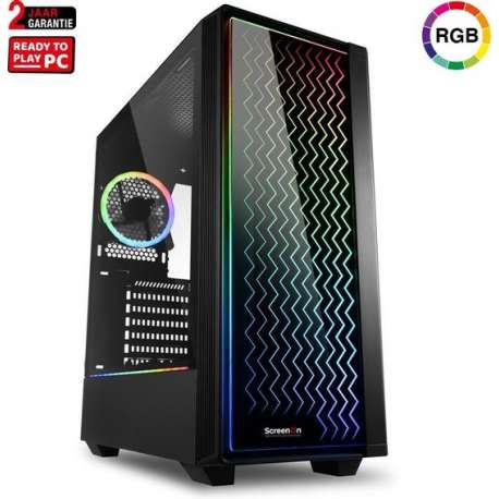 ScreenON - Mid-Range Desktop Game PC [AMD Ryzen 5 2600, AMD Radeon RX 570 8GB, 16GB RAM, 480GB SSD] Windows 10 Gaming Computer