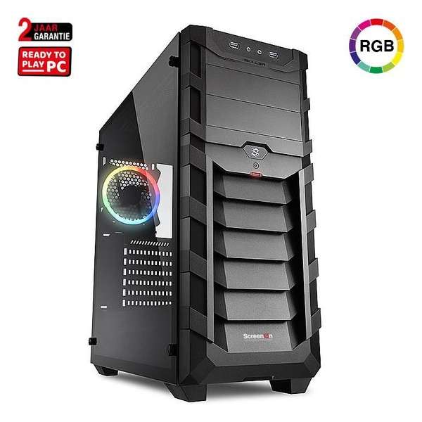 AMD Ryzen 5 2600 Allround Game Computer / Gaming PC - GeForce GTX 1050 Ti 4GB - 16GB RAM - 120GB SSD - 1TB HDD - RGB