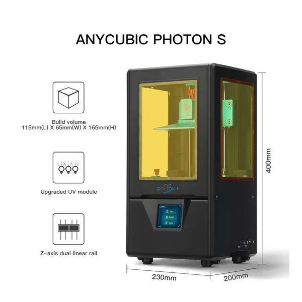 Anycubic 3D Photon-S - nieuwe SLA/DLP UV resin 3D-Printer