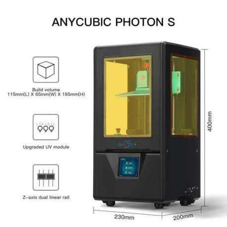 Anycubic 3D Photon-S - nieuwe SLA/DLP UV resin 3D-Printer