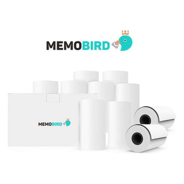 Memobird® 10 Rollen Zelfklevend Print Papier – Memo – Wit - Stickerpapier