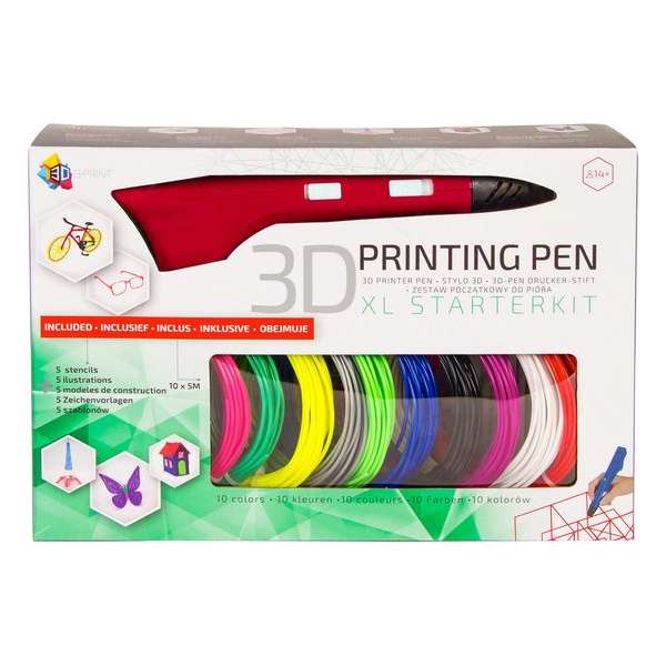 3Dandprint 3D Pen Starterspakket Rood - Inclusief 50 Meter Filament - 5 Stencils