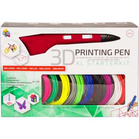 3Dandprint 3D Pen Starterspakket Rood - Inclusief 50 Meter Filament - 5 Stencils