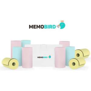Memobird® 10 Rollen Gekleurd Print Papier – Memo -Blauw – Geel – Roze