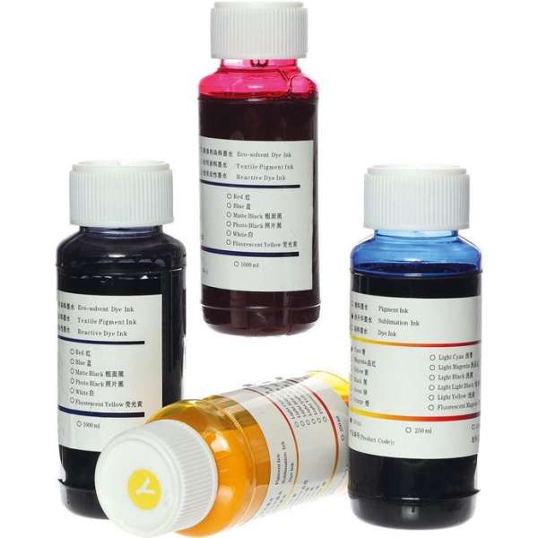 Set van 4 kleuren Sublimatie inkt CMYK 100ml