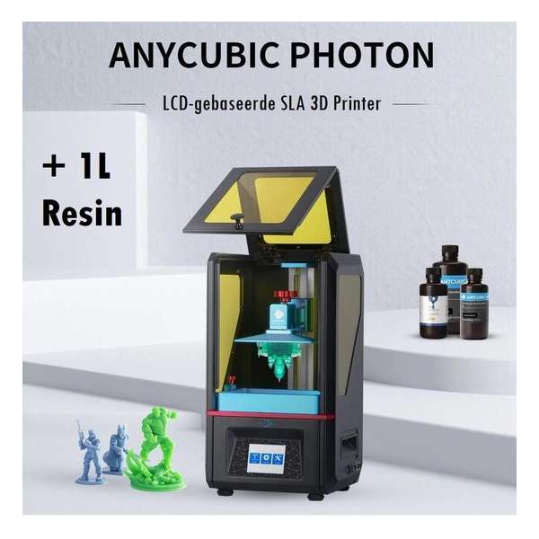 Anycubic 2.0 3D Photon - SLA/DLP UV Resin 3D-Printer - 2K LCD Scherm + 1 Liter UV Print Vloeistof