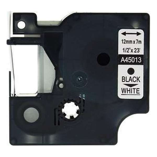 Dymo D1 standaard labels wit-zwart 12mm