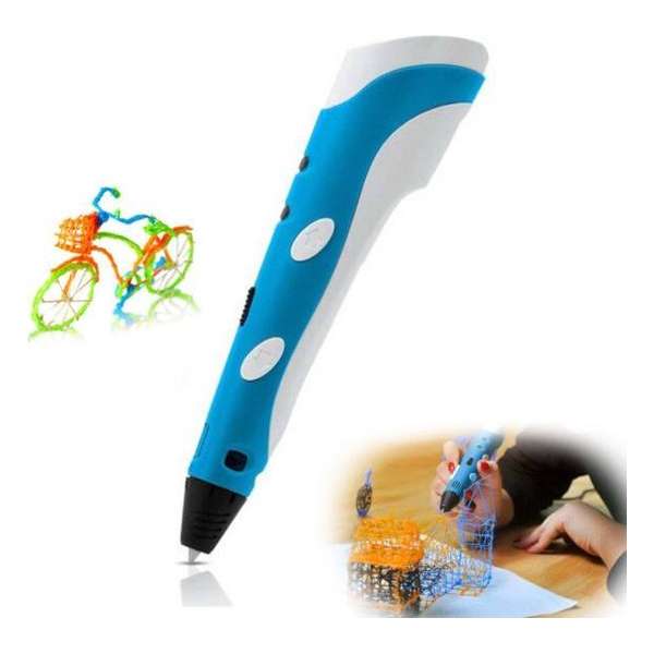 3D pen - 3D printer pen - 3D tekeningen - tekenen - blauw - inclusief 3D pen vullingen - voor ABS filament