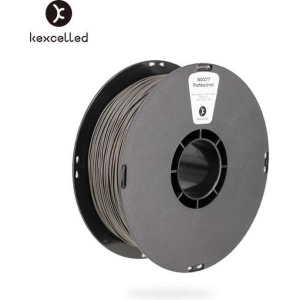 kexcelled-wood PLA-1.75mm-Black/Zwart-1000g(1kg)-3d printing filament