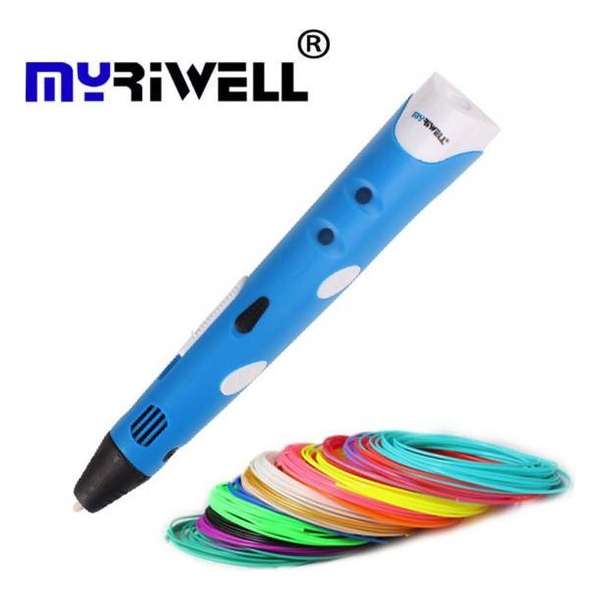 MyRiwell RP100A 3D Pen - incl. filament - Drawing pad - Blauw