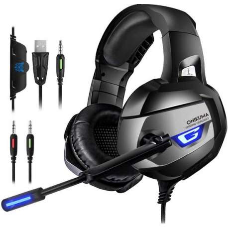 ONIKUMA K5 - Gaming headset - Grijs - PS4 + PC + Xbox One