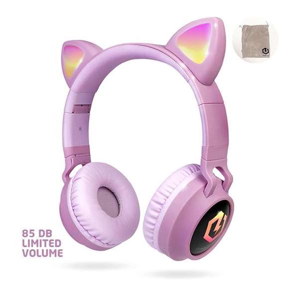 PowerLocus Buddy Draadloze On-Ear Koptelefoon voor Kinderen  - Roze