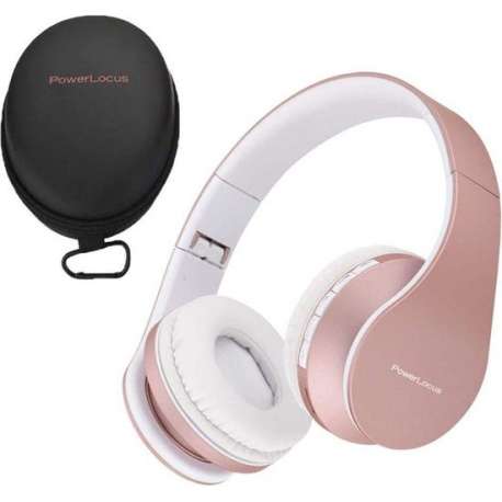 PowerLocus P1 draadloze Over-Ear Koptelefoon Inklapbaar - Bluetooth - Met microfoon – Rose Gold