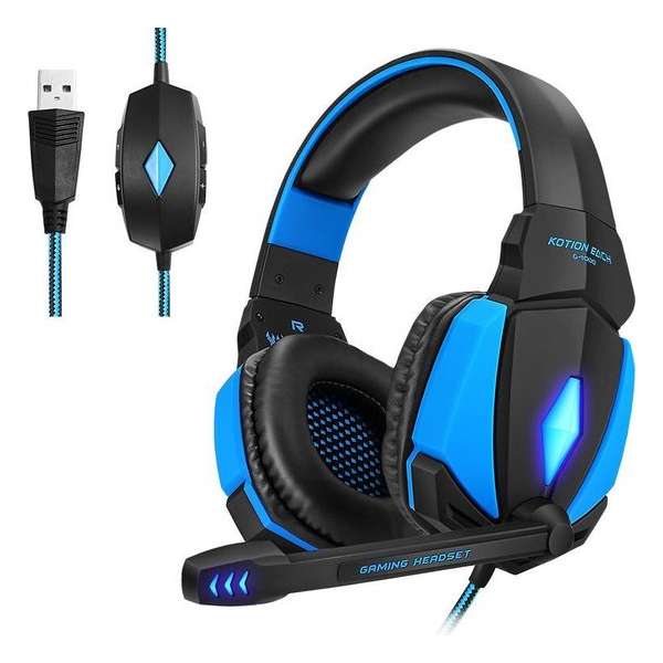 KOTION EACH G4000 LED Verlichting USB Gaming headset - Stereo Sound - Multi platform (PC,laptop,PS4 etc.) - Zwart