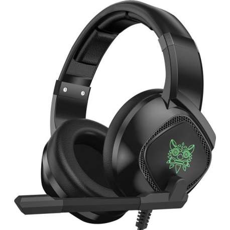 ONIKUMA K19RGB – Gaming headset, microfoon, LED, RGB via USB, 1 x 3,5 mm-aansluiting en 40mm-element, bedraad – zwart, RGB