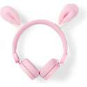 Nedis Bedrade Koptelefoon | 1,2 m Ronde Kabel | On-Ear | Afneembare magnetische oren | Robby Rabbit | Roze